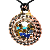 Archangel Gabriel pendant — three twisted copper tensor rings for higher communication with the divine, handmade necklace
