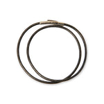 Two hand-tied leather lanyards for archangel pendants — short fixed and long adjustable genuine leather cords