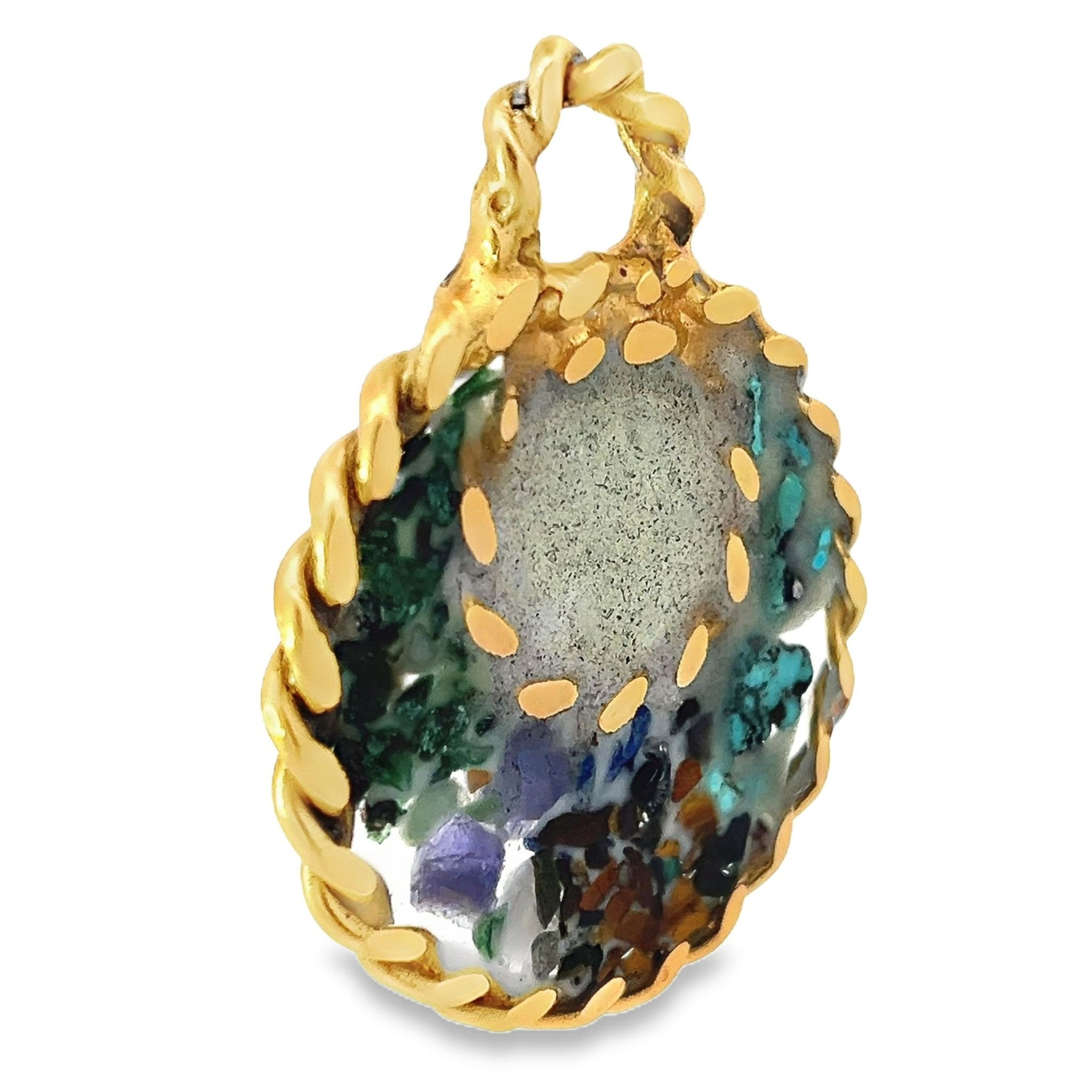 24k gold plated EMF protection pendant — Lost Cubit tensor rings with eight shielding crystals, luxury spiritual jewelry