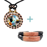 Chamuel Armor Set — emotional healing copper pendant with Metatron grounding anklets, complete energy protection set