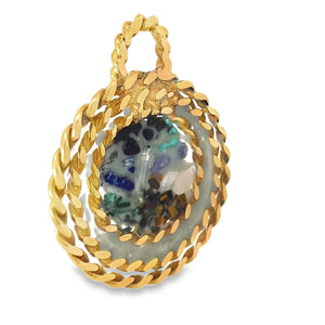 24k gold plated three-ring tensor pendant — Remen, Galactic and Unity Cubits, heirloom communication jewelry