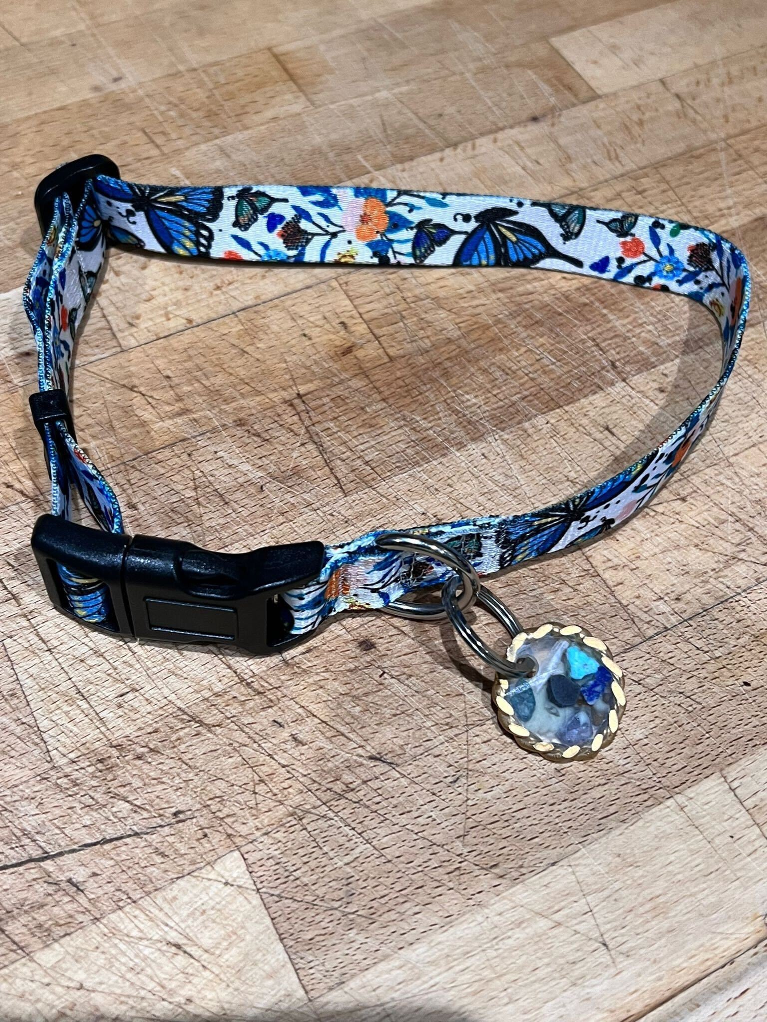 Copper tensor ring pet pendant for collar or harness — calming support for storms, vet visits and separation anxiety