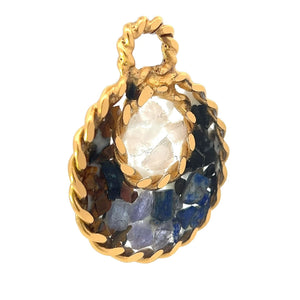 24k gold plated Metatron pendant with five shielding crystals — heirloom sacred geometry necklace