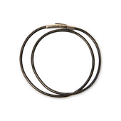 Two hand-tied leather lanyards for archangel pendants — short fixed and long adjustable genuine leather cords