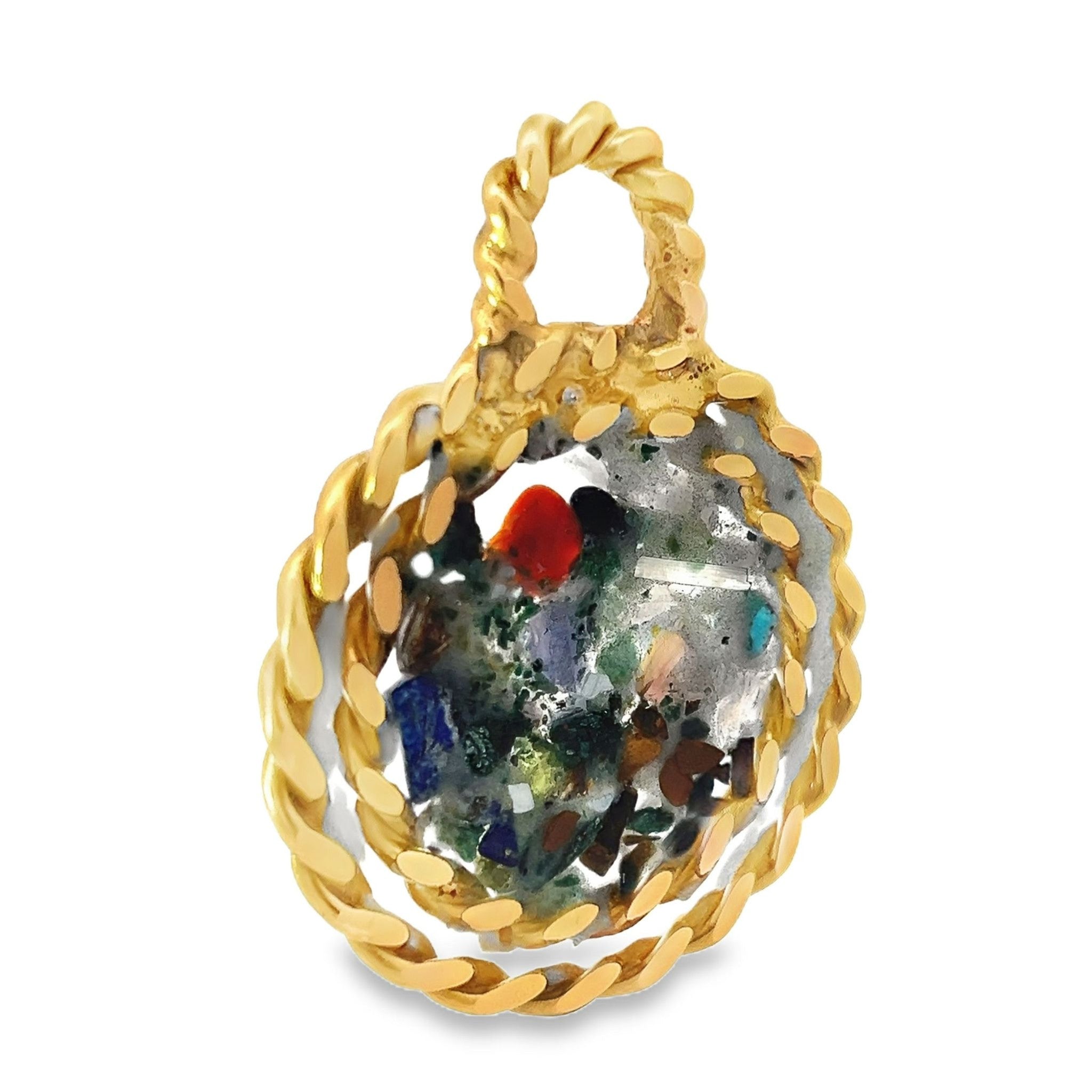 Luxury gold healing pendant — handcrafted 24k gold plated copper tensor rings by Energies of Service